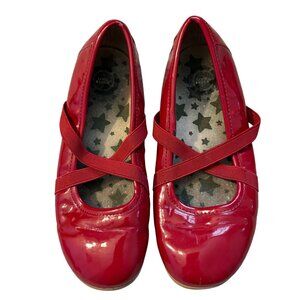 Live & Luca Girls Red Patent Mary Jane Shoes With Elastic Straps Size 1 Youth